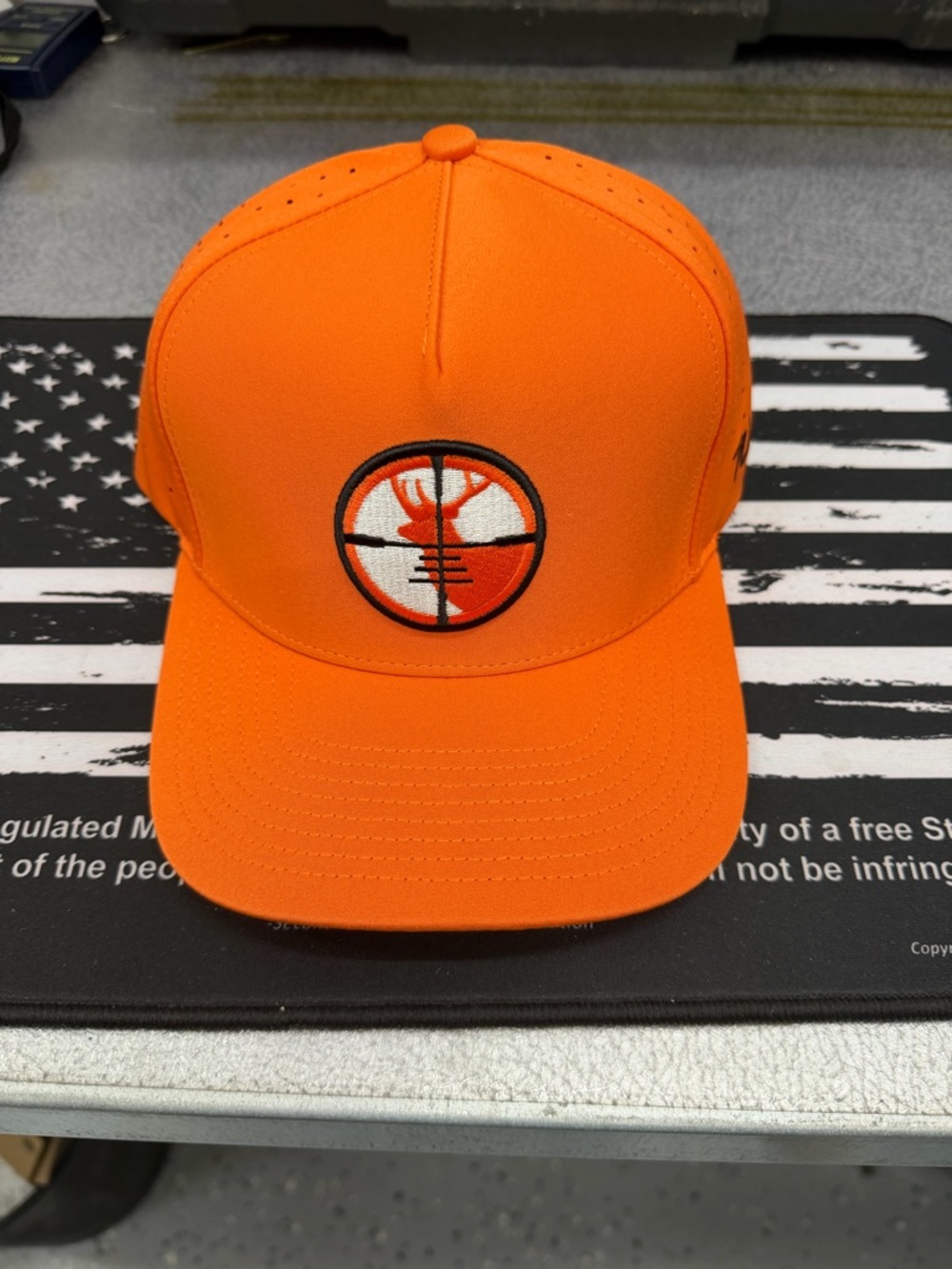 Waggle Blaze Orange Trucker Hat with Center Target Logo